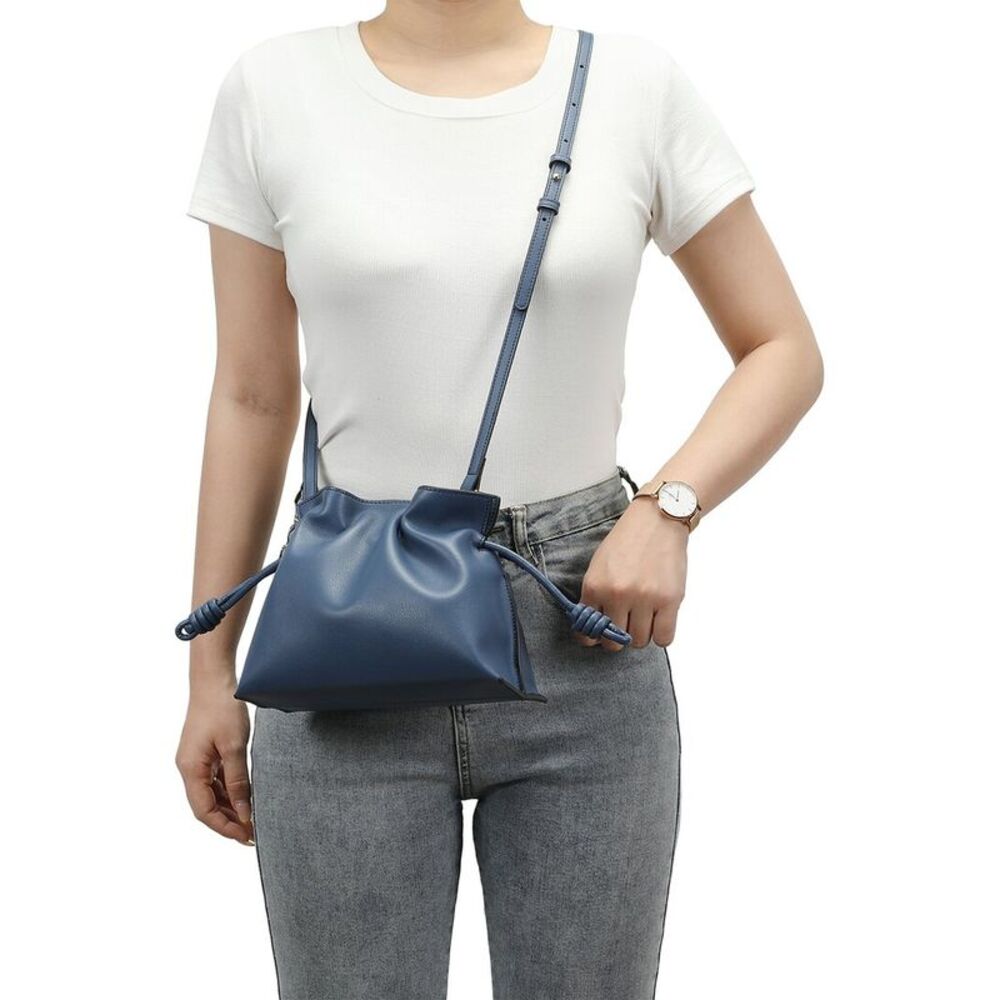 Tiffany & Fred Paris Soft Leather Bucket Bag, Navy - Picture 4 of 4